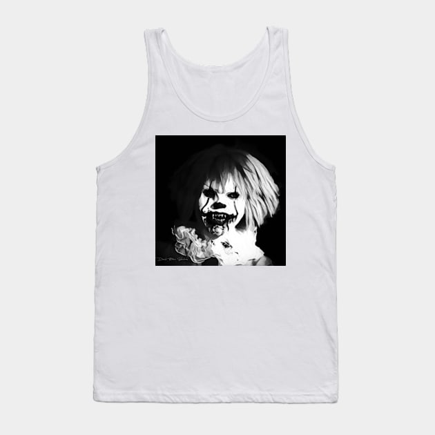 Bad Hair Day -  Black and White Tank Top by davidbstudios